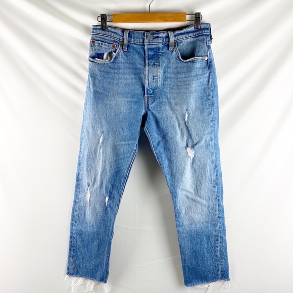 Levi's Denim - Levi’s 501 Skinny high rise distressed jeans